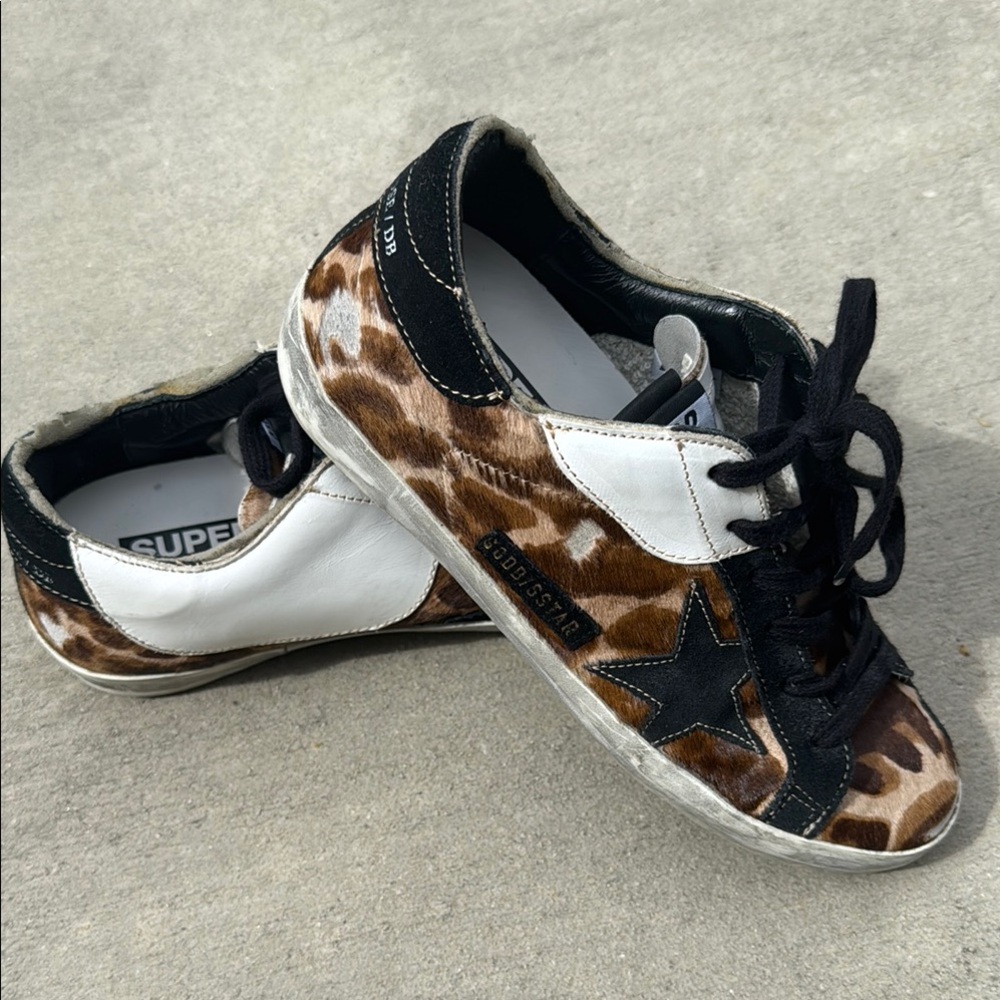 Women's Golden Goose Leopard Print Sneakers